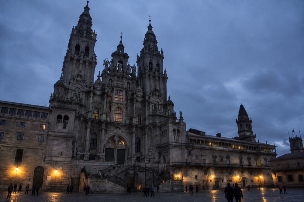 Baroque high altar of Santiago de Compostela Cathedral seen from the nave